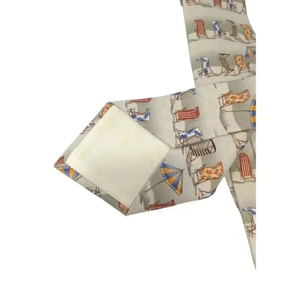 TOMMY BAHAMA 100% Silk Tie Men's Beach Chair Lounge Necktie - Picture 5 of 6
